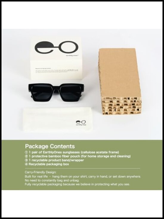Plant-Based Bio-Acetate Polarized UV400 Square Sunglasses main image 4
